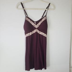 Victoria's Secret Maroon with Lace Nightie Size Large